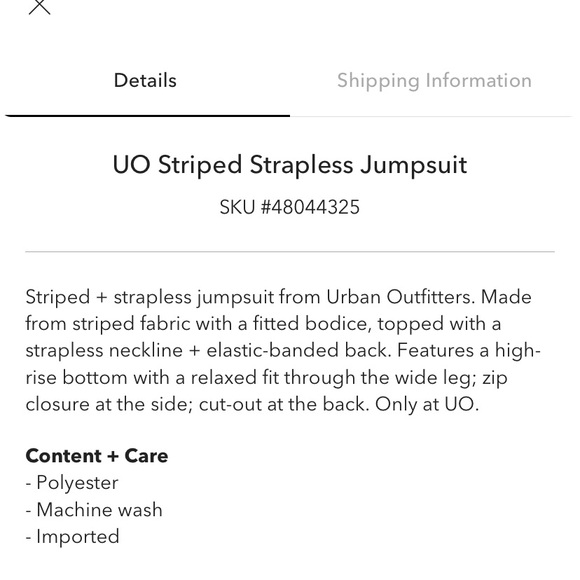 UO Striped Strapless Jumpsuit Small - Picture 14 of 14